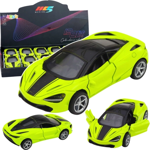 Coche deportivo metálico 1:32 verde con luces y sonidos