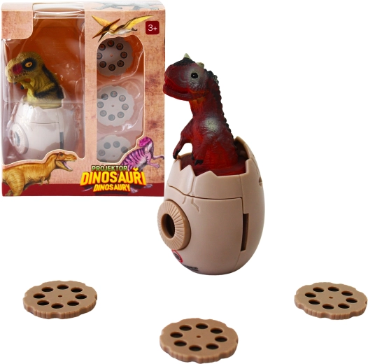 Proyector de dinosaurios con forma de huevo con 3 discos intercambiables - 1 pieza