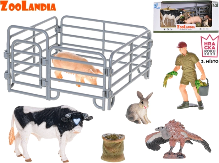 Zoolandia granja con toro y animalitos – set de juego con accesorios