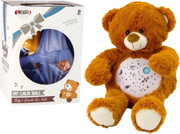 Osito de peluche para dormir con modo nocturno y diurno - marrón