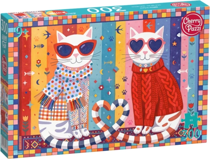 Puzzle Cherry Pazzi Gatos con gafas de sol, 300 piezas