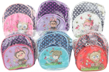 Bolso infantil con animalito con dos bolsillos
