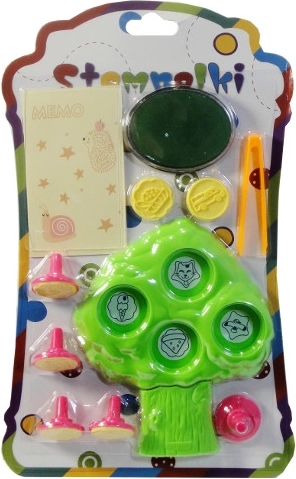 Set de sellos de colores para niños con base y pinzas