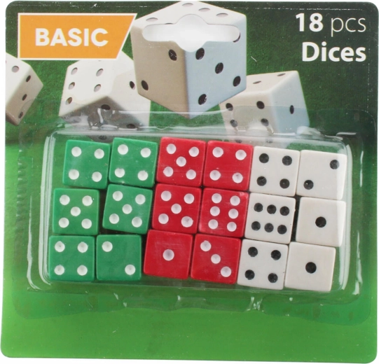 Dados de juego surtidos de colores (18 uds.)