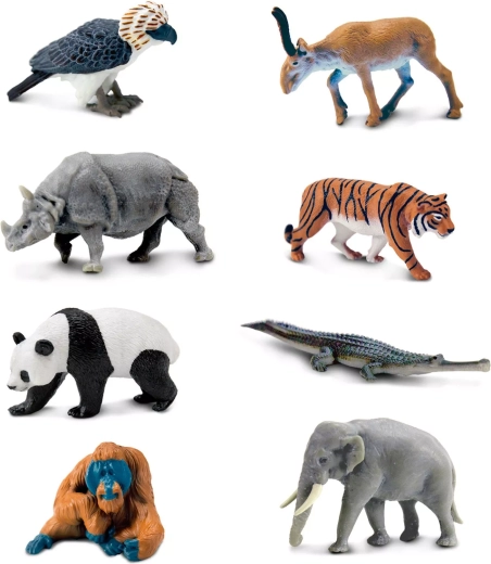 8 animales de Asia detallados en un solo paquete