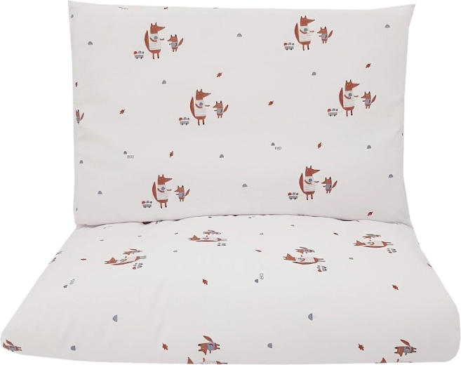 Ropa de cama infantil Fox 90 × 120 cm + 40 × 60 cm de algodón