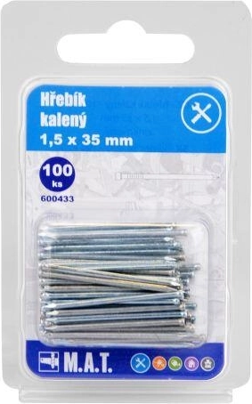 Clavos templados 35 × 1,5 mm galvanizados, 100 uds