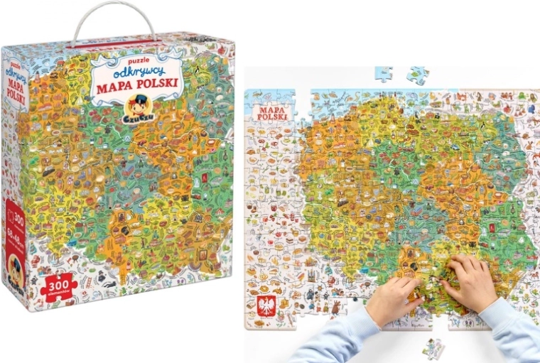 CzuCzu puzzle de exploradores mapa de Polonia 300 piezas