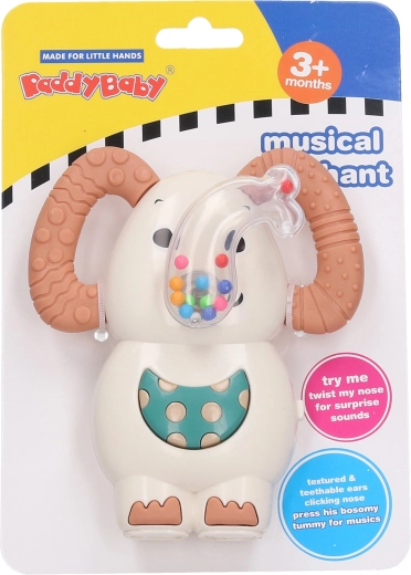 Sonajero elefante con luces y sonidos 12 cm