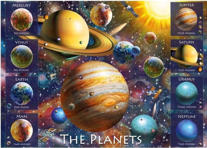 Puzzle DINO Espacio y ocho planetas 500 piezas XL