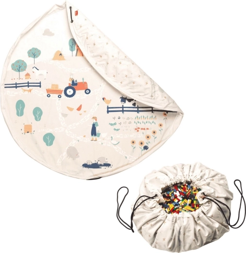 Play&Go Noomad Original manta de juego y bolsa para juguetes granja