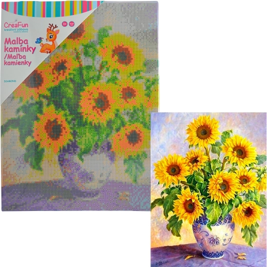 Pintura con diamantes Girasoles 30 × 40 cm