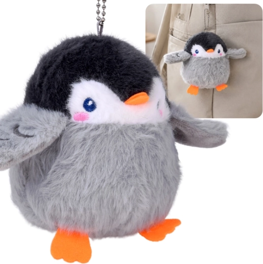 Llavero de peluche pingüino Edek con silbato para mochila 11 cm - 1 unidad