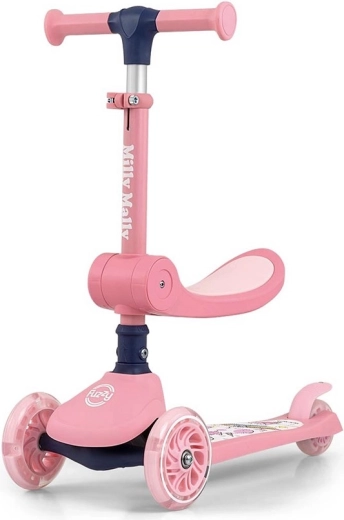 Patinete de equilibrio infantil de tres ruedas con asiento FUZZY rosa