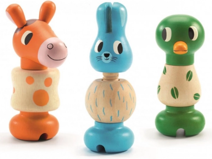 Animalitos de madera para atornillar Djeco