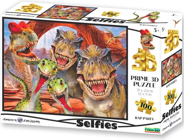 Puzle Selfie Raptor con efecto 3D, 100 piezas