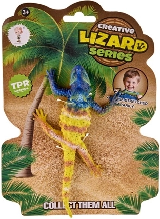 Lagarto azul y amarillo