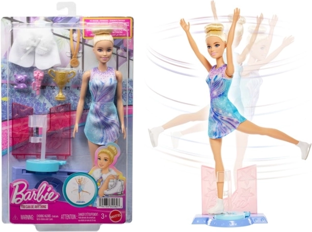 Muñeca Barbie patinadora artística con accesorios