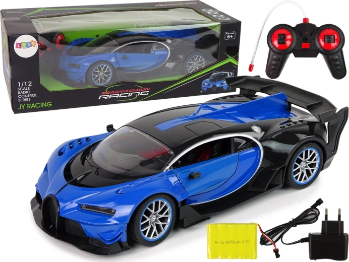 Coche deportivo RC 1:12 con apertura de puertas a distancia y luces LED