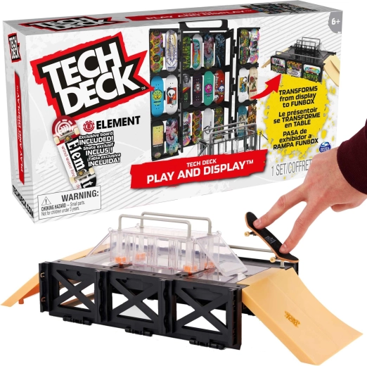 Tech Deck Play and Display – skatepark portátil para fingerboard con soporte ELEMENT