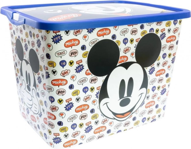 Caja de almacenamiento de plástico 23 l Mickey Mouse con tapa