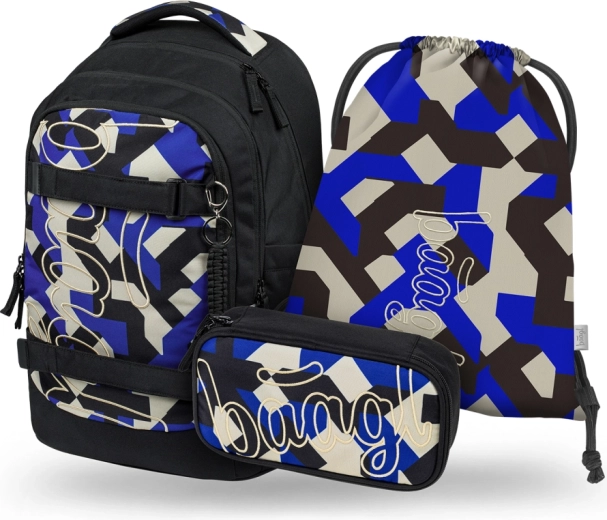 Set escolar BAAGL Skate Max Variety: mochila, estuche y bolsa GRS
