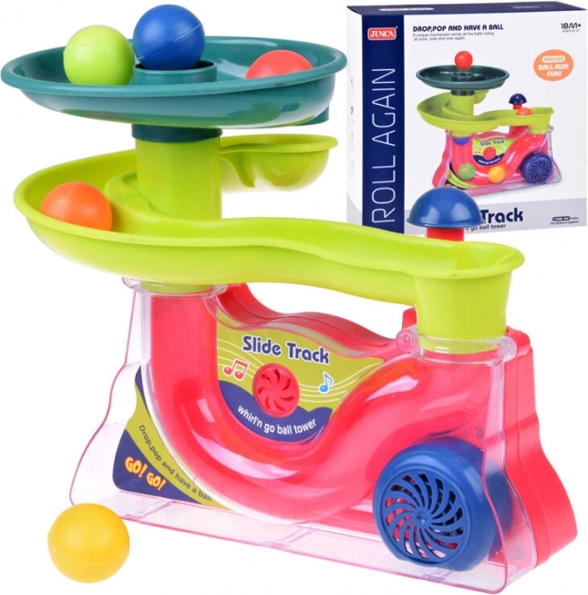 Tobogán colorido de bolas con música para niños