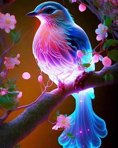 Norimpex pintura por números Pájaro mágico luminoso 40 × 50 cm