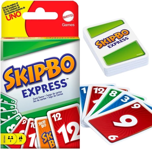 Mattel Skip-Bo Express – rápido juego de cartas estratégico