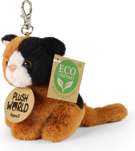 Llavero de peluche con forma de gato ECO-FRIENDLY Plush World 9 cm