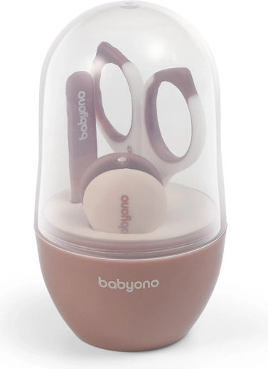 BabyOno set de manicura para niños en estuche beige