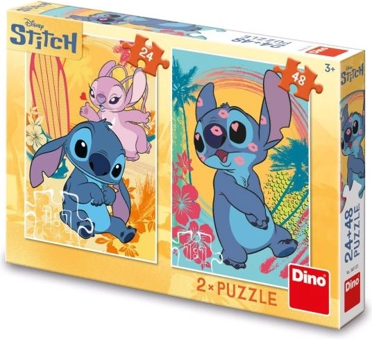 STITCH enamorado: puzzle infantil de 24 y 48 piezas
