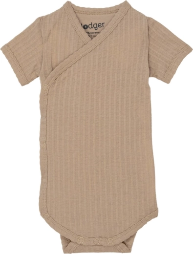 Pelele Lodger de manga corta seersucker beige 68