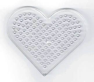 Playbox base transparente para cuentas termoadhesivas con forma de corazón