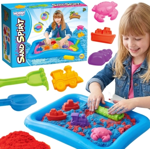 Woopie Sand Spirit arena cinética – set con piscina inflable y moldes 3+