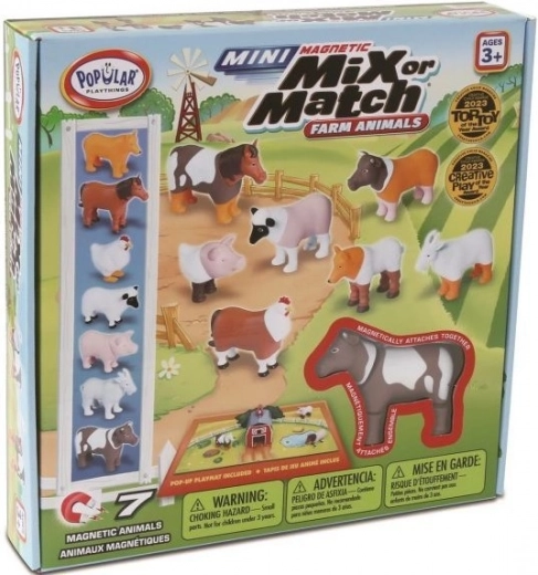MalBlo Magnetic Mini – animalitos de granja, juego de construcción magnético para niños