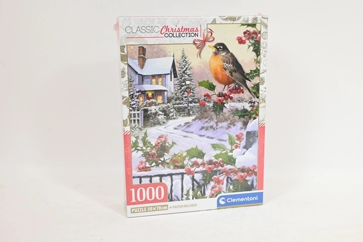Puzzle Clementoni Christmas Collection petirrojo y acebo 1000 piezas