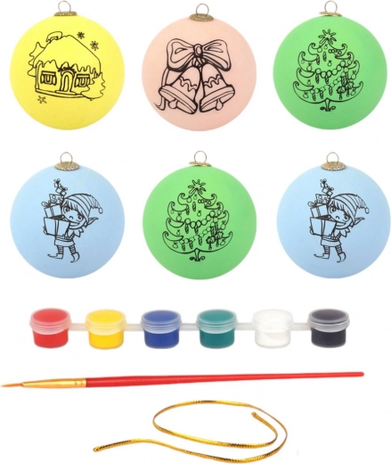 Set de adornos navideños con pinturas