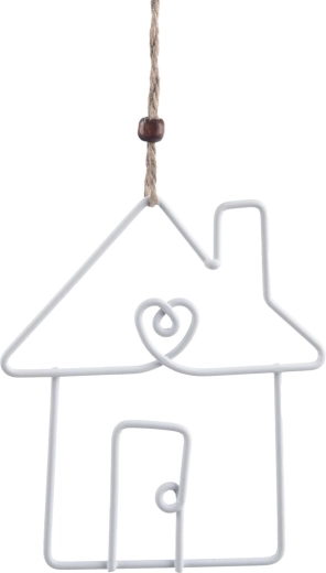 Decoración colgante casita blanca 14 cm