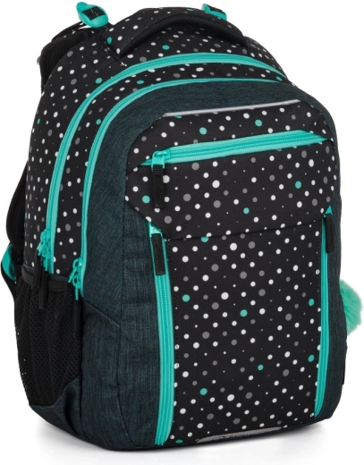 Mochila escolar Bagmaster Porto negro-turquesa