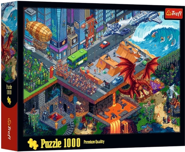 Puzzle de 1000 piezas: ciudad pixelada