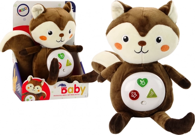 Ardilla de peluche interactiva: compañero calmante para dormir con melodías