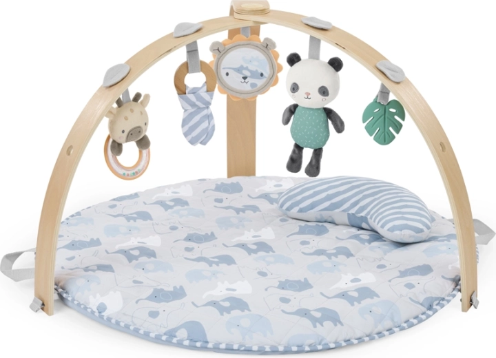 Ingenuity alfombra de juego reversible con arco de madera Elephant March
