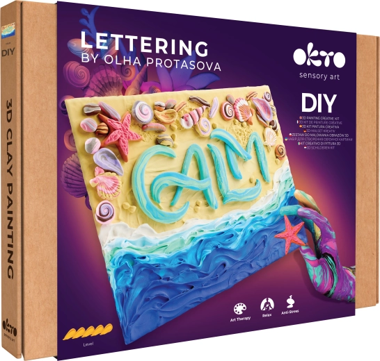Set artístico OKTO lettering para pintar con pasta Calm 30 × 40 cm