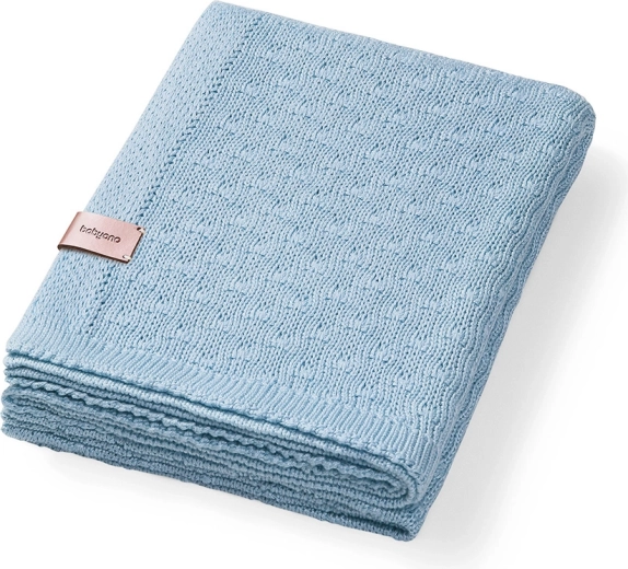 Manta de bambú tejida BabyOno para bebé, azul, 75 × 100 cm