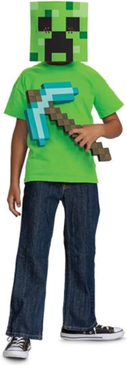 Disfraz de MINECRAFT para Halloween – pico de diamante y máscara de Creeper