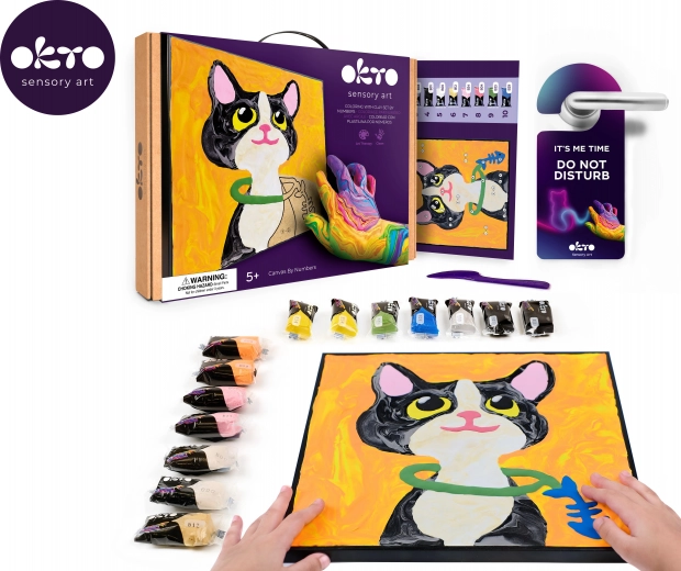 Okto pintar con masa por números – gato 29 × 29 cm