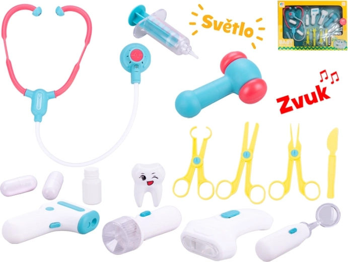 Set de médico con efectos de luz y sonido a pilas