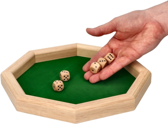 GOKI juego de mesa de madera YAHTZEE con superficie de juego de ante