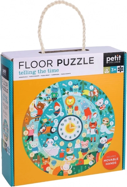 Petit Collage puzzle de suelo reloj para aprender la hora